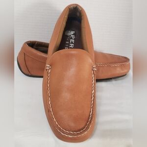 Sperry Top-Sider Shoes Mens Driving Loafers Tan Soft Leather Slip-On Sz 8.5 M